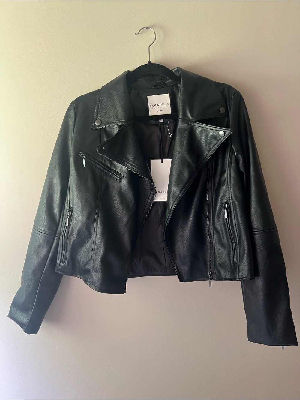 Bagatelle Women’s Black Leather Biker Jacket